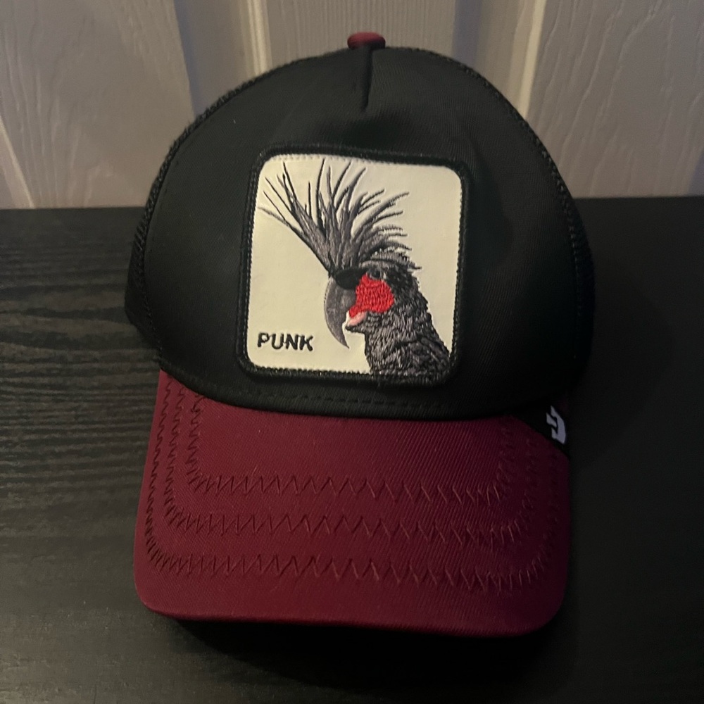 Goorin Animal Farm Trucker Baseball Snapback Hat Cap Punk Sqwauk Cockatoo Bird
